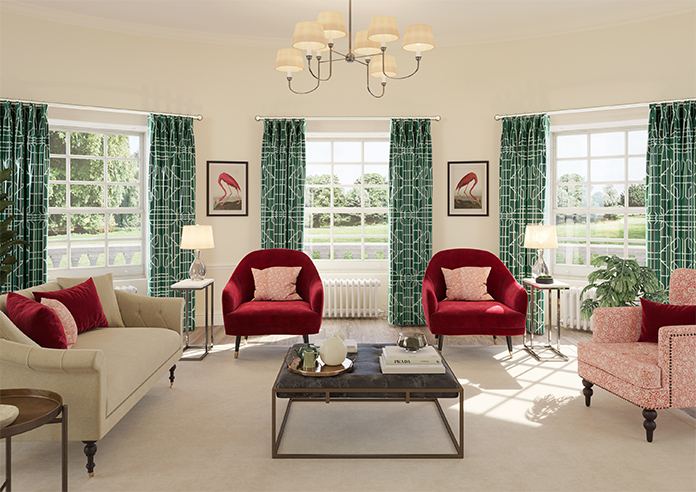 Bamboo Brights, Dark Green - Made To Measure Curtains - Image 14